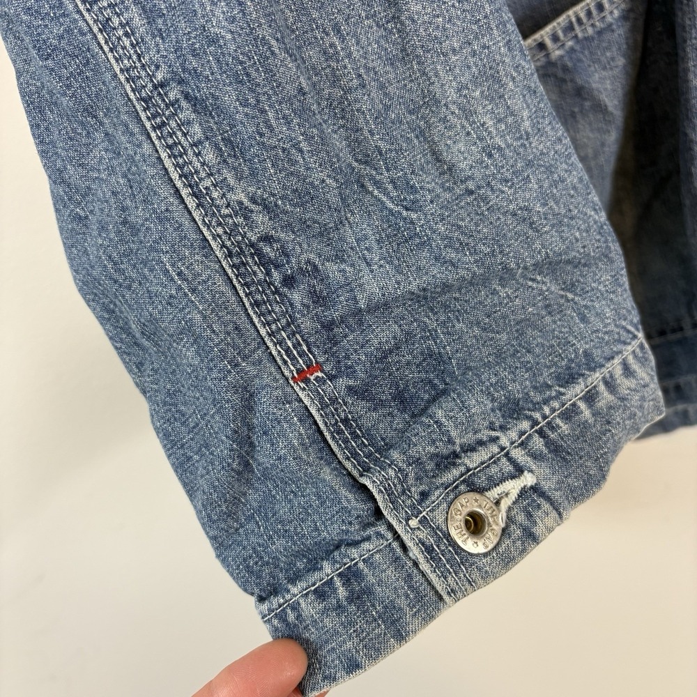 Vintage 90s GAP Denim Chore Jacket Sz Medium M Workwear - Picture 7 of 13